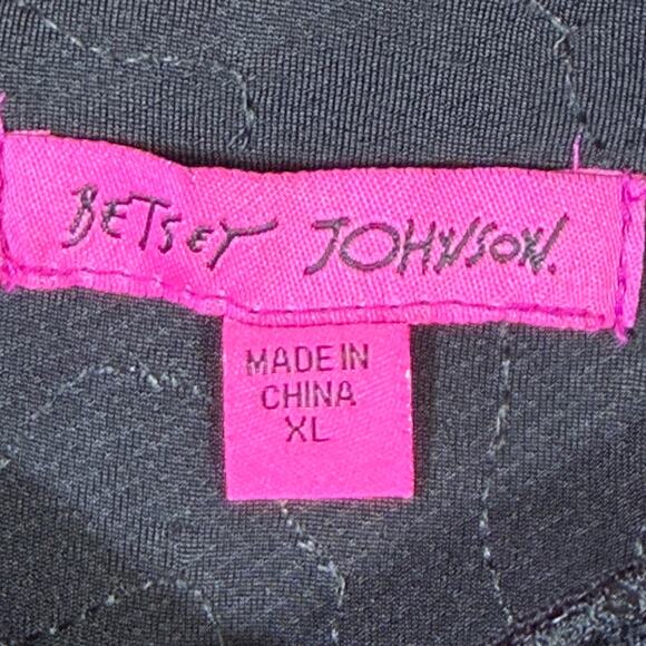 Betsey Johnson Women XL Black Sequin Long Sleeve Pullover Knee Length Dress Glam - Picture 3 of 7